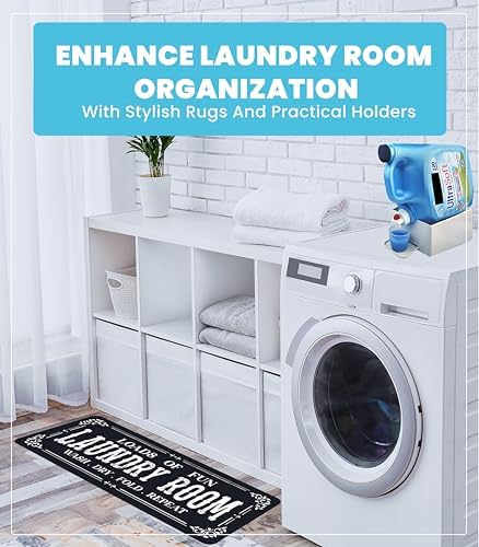 Skywin Laundry Detergent Holder with Laundry Room Rug Runner - Image 3