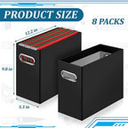 Jutom File Organizer Box Cardboard with Handle Collapsible, Black - Image 2