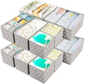 12 Pack Baby Clothes Organizer for Nursery Drawer - Foldable Fabric Dresser Dividers & Storage Bins for Diapers, Onesies, Accessories - Mydou Tidy Grey Heart Decorative Organizers by Unknown