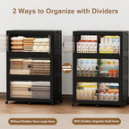 SAILUN 579Qt Stackable Storage Bins,Storage Cabinet with a Lid,3 Pack Black - Image 5
