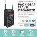 Pack Gear Hanging Suitcase Organizer - Our Large Hanging Luggage Organizer Fits Any Suitcase - Our Packing Cubes For Travel Uses Mesh Windows to Make it Easy to Find your Clothes (Black, L) - Image 2