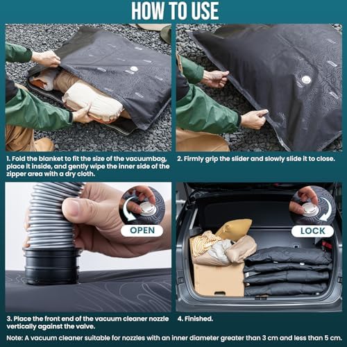 TAILI 3 Pack Outdoor Vacuum Storage Bags,Travel Compression Bags 39x29 inch - Image 6