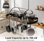 Hanging Pot Rack, 32-Inch Ceiling Pot Rack, 16 S Hooks, 100 lb Capacity - Image 6