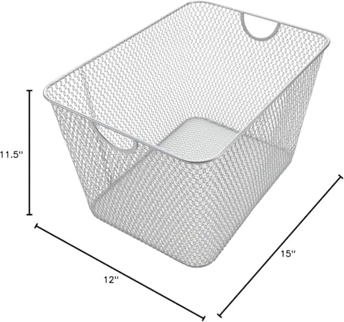 YBM HOME Kitchen Pantry Organizer Wire Baskets for Shelves, Cabinets, Pantry, Countertop, Mesh Open Storage Bin Metal Basket for Organizing Food Supplies, 12 Pack, 15x12x11.5 - Image 2