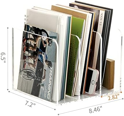 Magazine Holder, Clear Acrylic Magazine Rack, File Organizer for Office Desk, Book Organizer,-One-Piece-3 Vertical spaces,1 pack (B5)…… - Image 7
