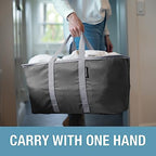 CleverMade Collapsible Laundry Baskets, 50L Tote 2 Pack, Denim - Image 4
