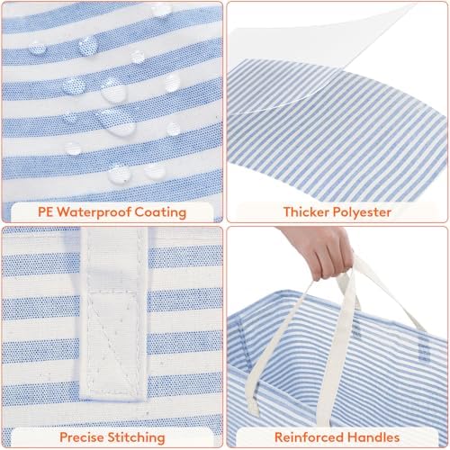 Lifewit 100L Large Laundry Baskets, Laundry Hampers Bags, 2 Pack, Grey&Blue - Image 6