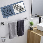 KOKOSIRI 24-Inch Towel Bar, Bathroom Kitchen Towel Holder, Wall Mounted SUS304 Stainless Steel Towel Rack 2 Pack, Polished Chrome, B4003CH-L24-P2 - Image 6