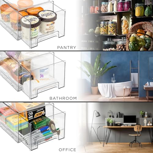 Sorbus Clear Storage Drawers for Refrigerator (Wide + Narrow Deep, 6 Pack) - Image 5