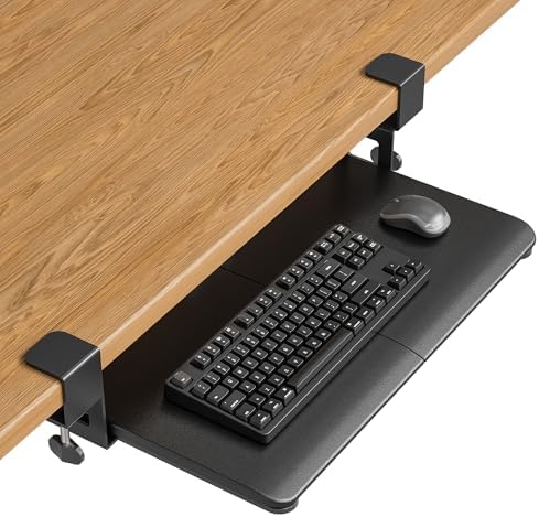 BONTEC Under Desk Keyboard Tray, Pull-Out Keyboard & Mouse Platform by BONTEC
