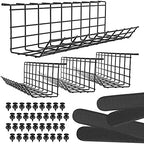 Scanfield Under Desk Cable Organizer Wire Tray, Set of 4x17 inch, Black by ScandinavianHubCableTrays