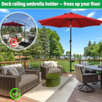 Deck Railing Umbrella Holder for 1-2" Patio Umbrella Poles - Image 6