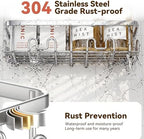 YASONIC Shower Caddy Adhesive, Rustproof Shower Organizer, Wall Shower Rack - Image 5