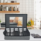 Silverware & Flatware Storage Organizer with Lid, 2 Pack Gray - Image 5