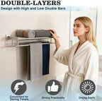 Alise Double Towel Racks for Bathroom Wall Mount 24 Inch,Brushed Nickel - Image 3