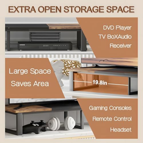 aboxoo 45" TV Riser Stand for 32-60 Inch TV, TV Shelf with Steel Legs - Image 2