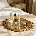 Mirrored Tray, 15"x 9.75" x 1.25" Gold Vanity Tray，Gold Perfume Tray, Decorative Organizer for Dresser, Bathroom Countertop, Bedroom, Living Room & Special Occasions - Image 2
