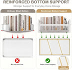 3 Tier Heavy Duty Metal Rolling Storage Cart Organizer with Wheels, White - Image 2