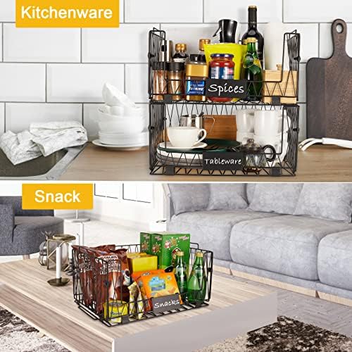 2 PACK XXL Stackable Wire Baskets for Pantry Organization and Storage - Image 5
