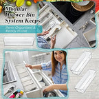 Maitys 12 Pcs Plastic Drawer Organizers, Silverware Tray, 9 x 3 x 2, Clear - Image 4
