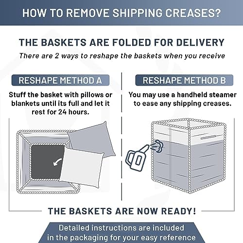 NaturalCozy 13 Inch Cube Storage Bins Cotton Rope Woven Baskets for Organizing 3-Pack | 13 x 13 Storage Cubes | Fabric Square Storage Baskets for Shelves Organizer, Kids Toy Bins, Closet Baby Nursery - Image 6