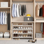 Expandable Shoe Rack for Closet, Entryway, Shoe Storage, 4-Tier, White - Image 2