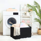 MINTWOOD Design 22in Extra Large Blanket Basket Holder Living Room, Rectangle Rope Woven Storage Basket with Handles for Laundry, Pool Towels, and Shoes, Dog Toy Organizer Bin Box, Full Black - Image 3