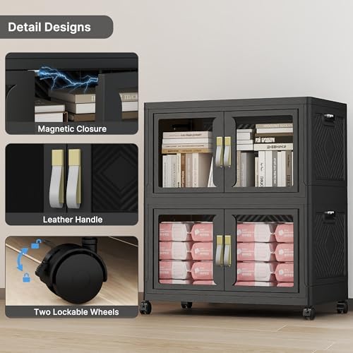 UAMFURI Stackable Storage Bins with Lids, 240QT Extra Large Storage Cabinet - Image 4