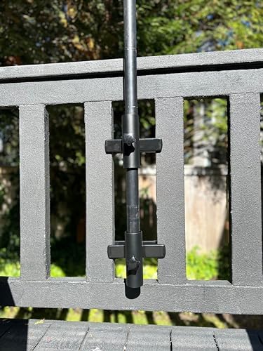 | Patio Umbrella Holder | 2 Piece Split Design | Outdoor Umbrella Base and Mount | Attaches to Railing Maximizing Patio Space and Shade - Image 4