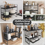Expandable Cabinet Shelf Organizers, 16.5"~27''L, Black - Image 6