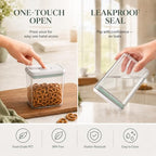 6-Piece Airtight Food Storage Containers, Clear Stackable Pop Lid - Image 2