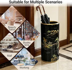 Ceramic Umbrella Stand Umbrella Holder for Entryway Hand-Made Umbrella Stand Barrels Umbrella Holder Cane Floor Standing Vase Ceramic Storage Bucket for Home Office Entrance Indoor.(Black 210) - Image 6