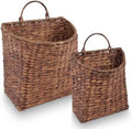 84ECO Set of 2 Brown Wicker Hanging Baskets by 84ECO