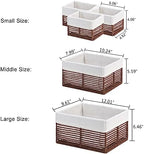 Vagusicc Wicker Storage Basket, Hand-Woven Paper Rope Woven Baskets, Rectangular Small Wicker Baskets for Organizing, Cube Storage Bins for Closet/Clothes/Dresser, Brown, 5-Pack - Image 5