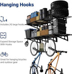 FLEXIMOUNTS 2-Pack Garage Shelving with Hooks, 2x6ft Storage Shelves, Black - Image 3