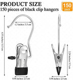 Yinder 150 Pcs Boot Hanger Clips Laundry Hooks Stainless Steel Hooks,Black - Image 2