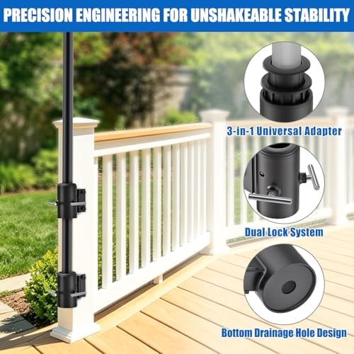 KingDolly Deck Umbrella Mount Corner, Umbrella Brackets for Deck Railing - Image 3