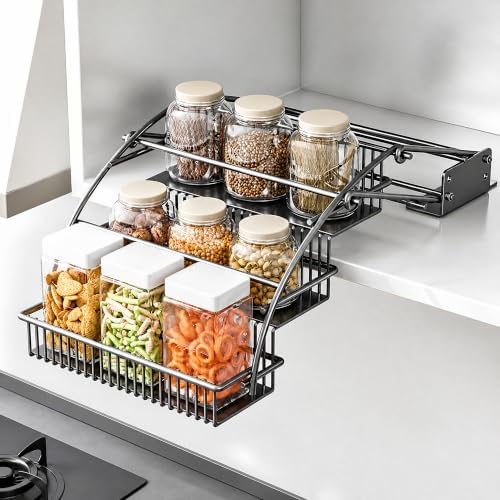 3-Tier Pull Down Spice Rack Organizer Expandable Pull-Out for Upper Cabinet by HZBL-LPHardware