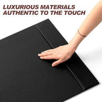 Sayglossy 5 Piece Leather Desk Pad Set with Side Rails 30"x18" Desk Blotter Protector, Letter Tray, Pen Cup, Sticky Note Clip, Name Card Holder, Executive Office Organizer Accessories Workplace(Black) - Image 3