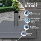 US Weight 40lb Outdoor Umbrella Base - Use with Patio Table - Grey - Image 3