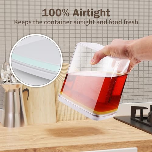 Melovom 12 Pcs Pop Food Storage Containers Airtight Food Storage Containers Set with Lids Kitchen Pantry Organization and Storage, 3.4Qt, 2.8Qt, 2.1Qt, 1.2Qt - Image 5