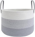 JMvicyroam 115L Extra Large Machine Washable Cotton Rope Blanket Basket by JMvicyroam