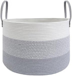 JMvicyroam 115L Extra Large Machine Washable Cotton Rope Blanket Basket by JMvicyroam
