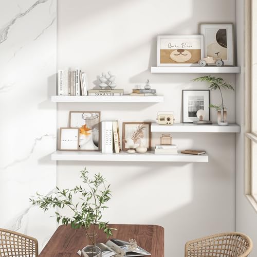 RICHFOCUS Long Floating Shelves for Wall 1Pack, White, 48" Lx8 D - Image 2