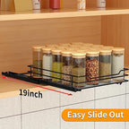 BOIVSHI Pull Out Spice Rack Organizer for Cabinet, Heavy Duty Slide Out Spice Rack Organizer for Kitchen Cabinets and Pantry, Fits Spices, Sauces, Canned Food (8.5''Wx10.5''Dx2.5''H) - Image 5