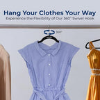 SereneLife Premium Non-Slip Velvet Hangers - Space Saving Heavy Duty Slim Suit Clothes Hanger Set with 360 Degree Swivel Metal Hook, Can Hold Up to 10 Lbs. For Coats, Jackets, Pants & Dress (100-Pack) - Image 6