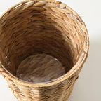 Bathroom Wastebasket - Hand-Woven Water Hyacinth Wicker Decorative Trash Can, Seagrass Garbage Bin… - Image 4