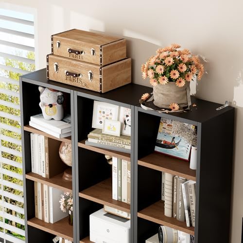 FOTOSOK 2 Pcs 71'' Tall Narrow Bookshelf, 8-Tier Media Tower Rack Set of 2 - Image 6
