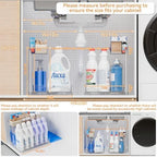 Yieach 2 Pack 14.6″ Deep Pull Out Under Sink Organizer,12.8″ High 2 Tier Slide Out Cabinet Organizer for Kitchen Cabinet,Undersink Organizers,Under Sink Shelves,Bathroom Organizers and Storage,Clear - Image 3