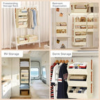 Hanging Closet Organizer Extra Large, Clothes Hanging Shelves for Closet with Divider, Collapsible Closet Storage System, Fabric Storage Bins for Home, Dorm, Rv, Sweaters, Handbags, Underwear, Sock - Image 7